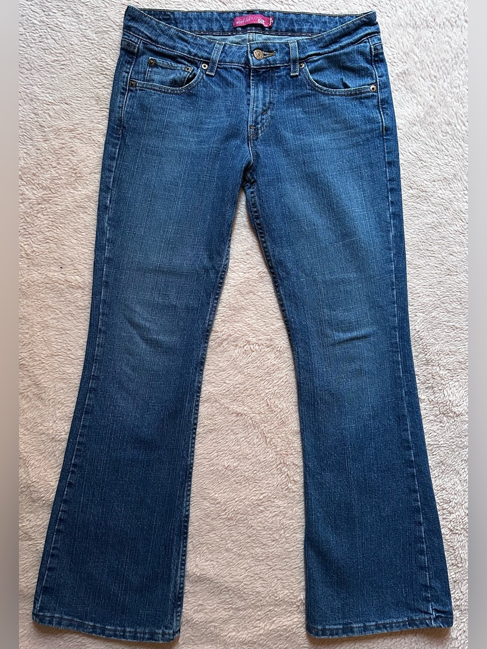 Levis 518 Superlow Stretch Bootcut Jeans Blue Y2K Low Rise 7 Short Womens 6